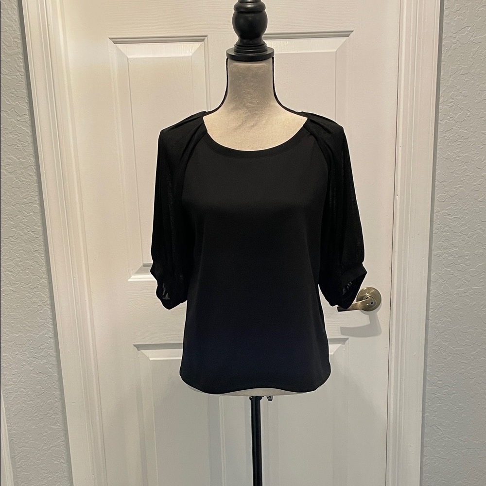 Banana Republic Black Scoop Neck Dolman Sleeve Blouse